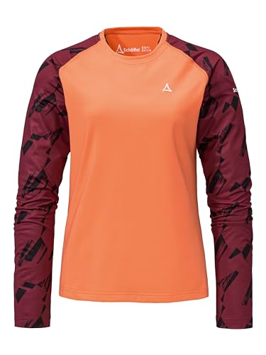 Schöffel Damen Longsleeve Lakata Trail L, atmungsaktives MTB Shirt, Fahrradtrikot mit 4-Wege Stretch und 4D BODY MAPPING, Langarmshirt für Radsport mit integriertem Brillenputztuch, melon, 40 Schöffel Damen Longsleeve Lakata Trail L, atmungsaktives MTB Shirt, Fahrradtrikot mit 4-Wege Stretch und 4D BODY MAPPING, Langarmshirt für Radsport mit integriertem Brillenputztuch, melon, 40 von Schöffel