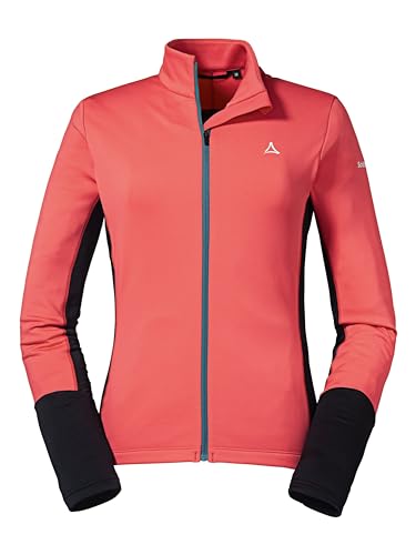 Schöffel Damen Longsleeve Piambello L, atmungsaktive, schnelltrocknende Fahrradjacke, MTB Shirt mit 4D BODY MAPPING, Langarmshirt mit Rückentasche, geranium, 42 von Schöffel