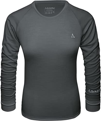 Schüffel Damen Merino Sport 1/1 Arm Wander Shirt, Pirate Black, M EU von Schöffel