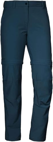 Schöffel Damen Pants Ascona Zip Off, leichte und komfortable Damen Hose mit optimaler Passform, flexible Outdoor Hose für Frauen, dress blues, 19 von Schöffel