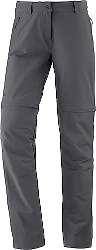 Schöffel Damen Pants Ascona Zip Off, leichte und komfortable Damen Hose mit optimaler Passform, flexible Outdoor Hose für Frauen, asphalt, 24 von Schöffel