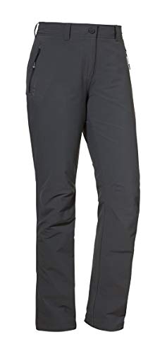 Schöffel Damen Pants Engadin, Outdoor Hose, strapazierfähige Wanderhose für Frauen, wasserabweisende Damen Hose mit sportlichem Schnitt, charcoal, 76 von Schöffel