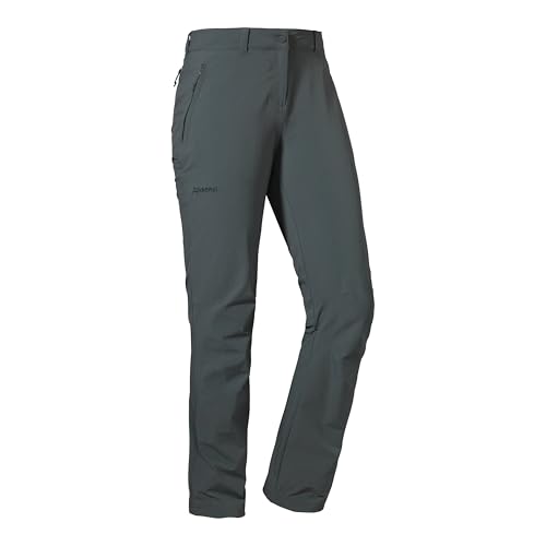 Schöffel Damen Pants Engadin1, strapazierfähige Damen Hose für Wanderungen, wasserabweisende Outdoor Hose mit sportlichem Schnitt, asphalt, 22 von Schöffel