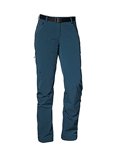 Schöffel Damen Pants Taibun L, funktionale Wanderhose, wasserabweisende und schnelltrocknende Outdoor Hose aus 2-Wege-Stretch, moonlit ocean, 44 von Schöffel