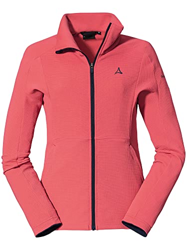 Schöffel Damen Fleece Jacket Schiara L, warme Fleecejacke mit Stretch, schnell trocknende Funktionsjacke mit Stehkragen, geranium, 34 von Schöffel