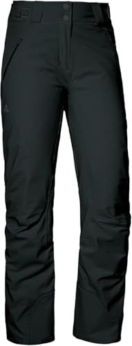 Schöffel Damen Weissach L, wasser- und winddichte Skihose, warme Schneehose mit Verstärkung gegen Skikantenschläge und Schneefang, black, 21 von Schöffel