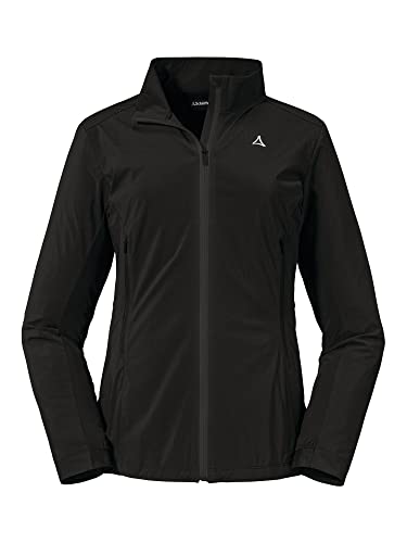 Schöffel Damen Softshell Jkt Avdalen L, sportliche Wanderjacke aus Venturi mit 4-Wege-Stretch, wasserabweisende, leichte Sommerjacke, black, 44 von Schöffel