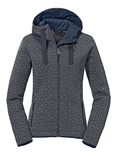 Schöffel Damen Fleece Hoody Aurora L, weicher Fleece Pullover aus elastischem Super Warm Fleece, atmungsaktiver Hoodie mit Stretch, navy blazer, 40 von Schöffel