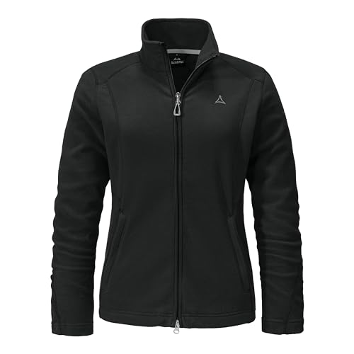 Schöffel Leona3 Damen Fleecejacke, leichte und wärmende Fleecejacke, schnell trocknende Outdoor Jacke aus Tecnopile Material, schwarz, 50 von Schöffel