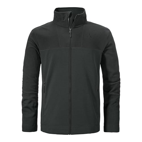 Schöffel Herren Fleece Jk Style Karif MNS, schnelltrocknende, leichte Fleecejacke aus Medium Fleece, Outdoorjacke mit Stehkragen aus nachhaltigem Material, black, 58 von Schöffel