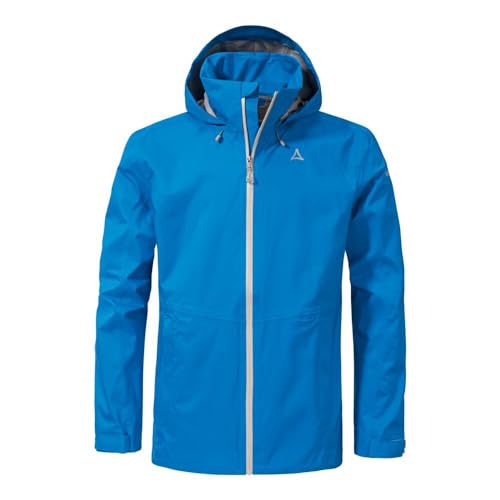 Schöffel Herren 2.5L Jacket Aiplspitz M, leichte Outdoor Jacke, wasserdicht & atmungsaktiv, Regenjacke aus 2,5-Lagen Venturi mit 2-Wege-Stretch und verstellbarer Kapuze, directoire blue, 46 von Schöffel