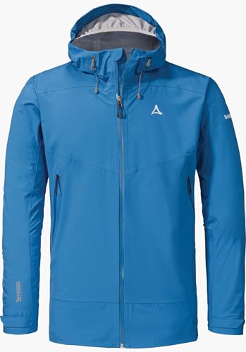 Schöffel Herren 2.5L Jacket Vistdal M, nachhaltige Regenjacke aus pflanzenbasiertem ecodear Bio-Nylon, wasserdichte Outdoor Jacke, winddicht & atmungsaktiv dank Dermizax Membran, directoire blue, 52 von Schöffel