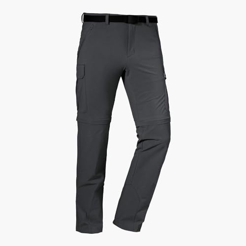 Schöffel Herren Pants Kyoto3, Zip off Trekkinghose aus kühlendem 4-Wege-Stretchmaterial, funktionale Wanderhose mit UV-Schutz, asphalt, 24 von Schöffel