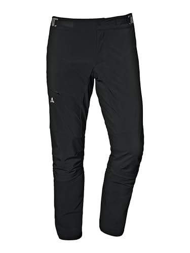 Schöffel Herren Hybrid Pants Tree Run M, regenfeste, winddichte MTB Hose mit 4-Wege-Stretch, robuste Fahrradhose mit Belüftungsreißverschlüssen, atmungsaktive Outdoor Hose, black, 54 von Schöffel