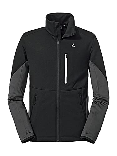 Schöffel Herren Fleece Jacket Lodron M, atmungsaktive Fleecejacke aus 4-Wege-Stretch, Funktionsjacke mit Body-Mapping Technologie und Original ÖSV Logos, black, 56 von Schöffel