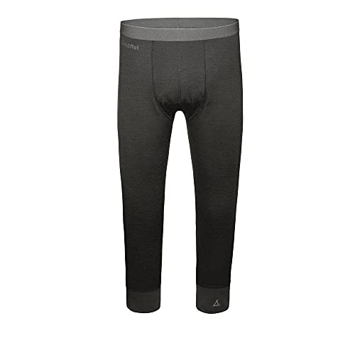 Schöffel Unisex Merino Sport Pants Short Temperaturregulierende Lange Unterhose, Atmungsaktive Thermo Leggings In 3/4 Länge, Pirate Black, L EU von Schöffel