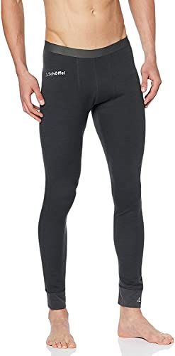 Schöffel Herren Merino Sport Pants long M, temperaturregulierende lange Unterhose, atmungsaktive Thermo Leggings in Wollqualität, anthrazit, XXL von Schöffel