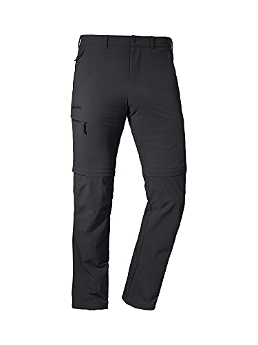 Schöffel Herren Pants Koper1 Zip Off, flexible Herren Hose mit Zip-Off Funktion, schnell trocknende und kühlende Wanderhose aus 4-Wege-Stretch, black, 26 von Schöffel