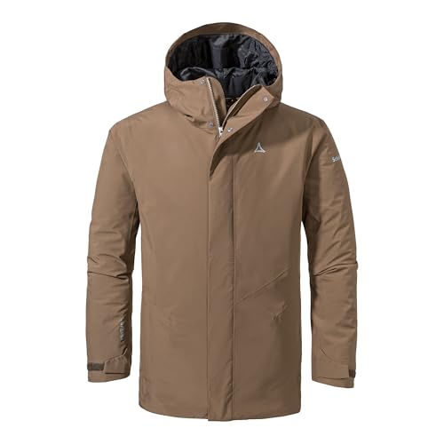 Schöffel Herren Parka Style Froda MNS, atmungsaktiver, wasserdichter Parka mit 2-Wege-Stretch, leichte Outdoorjacke mit verstellbarer Kapuze, coffee, 54 von Schöffel