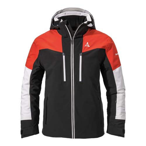 Schöffel Herren Ski Jacket Tanunalpe M, wasserdichte und atmungsaktive Skijacke, Outdoorjacke mit Schneefang und abnehmbarer Kapuze, black, 46 von Schöffel