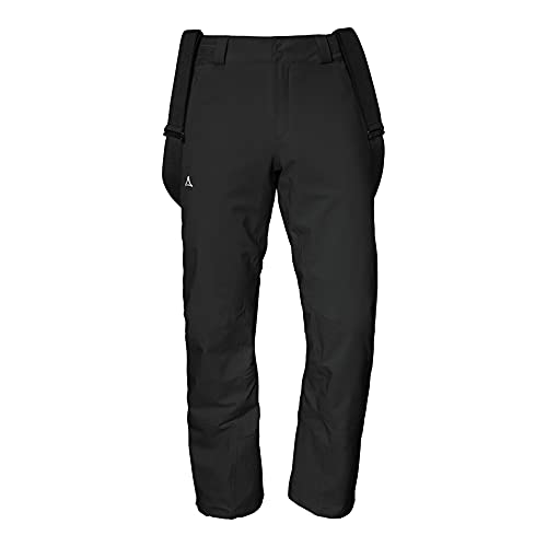 Schöffel Herren Weissach M, wasser- und winddichte Skihose, warme Schneehose mit Schneefang und Verstärkung gegen Skikantenschläge, black, 102 von Schöffel