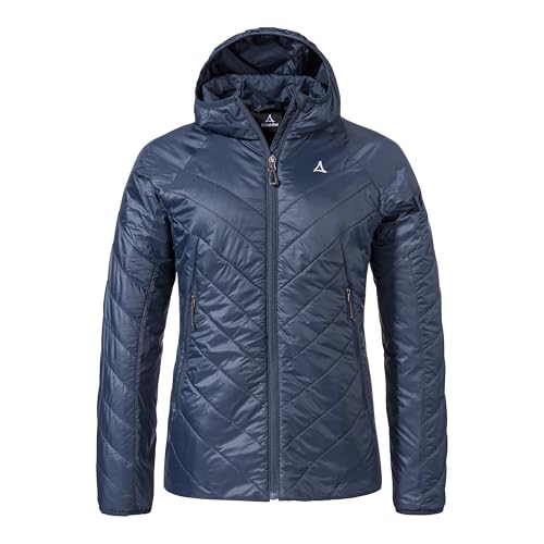 Schöffel Damen Ins Jacket Style Cascata WMS, leichte Steppjacke, Outdoorjacke mit nachhaltiger PrimaLoft Black Eco Wattierung, wasserabweisende Windjacke, navy blazer, 38 von Schöffel