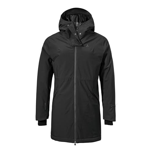 Schöffel Damen Ins Parka Style Crivat WMS, wasserdichte und atmungsaktive Winterjacke, komprimierbarer, leichter Parka mit nachhaltiger Wattierung, black, 44 von Schöffel