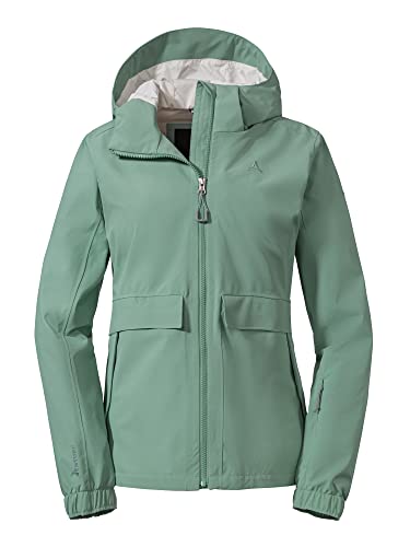 Schöffel Damen Jacket Lausanne L, Funktionsjacke mit Kapuze, wasserdichte Übergangsjacke mit Pack-Away-Tasche, matcha mint, 34 Schöffel Damen Jacket Lausanne L, Funktionsjacke mit Kapuze, wasserdichte Übergangsjacke mit Pack-Away-Tasche, matcha mint, 34 von Schöffel