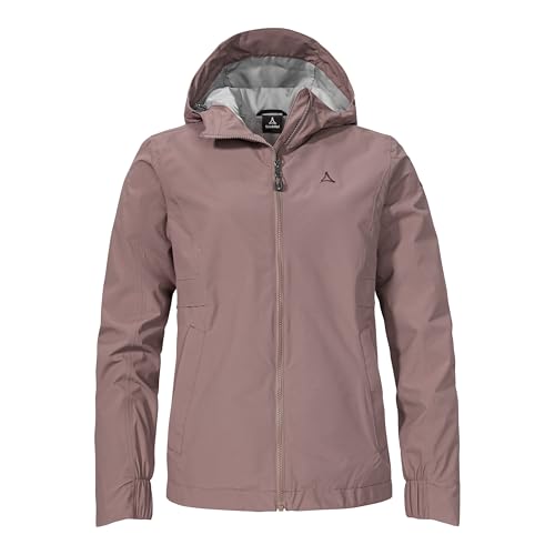 Schöffel Damen Jacket Style Bohorok WMS, wasserdichte, atmungsaktive Outdoor Jacke, elegante Funktionsjacke mit Kapuze und Stufensaum, twilight mauve, 38 von Schöffel