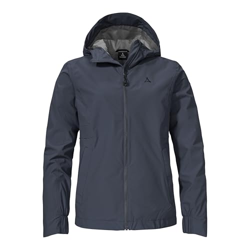 Schöffel Damen Jacket Style Bohorok WMS, wasserdichte, atmungsaktive Outdoor Jacke, elegante Funktionsjacke mit Kapuze und Stufensaum, navy blazer, 40 von Schöffel