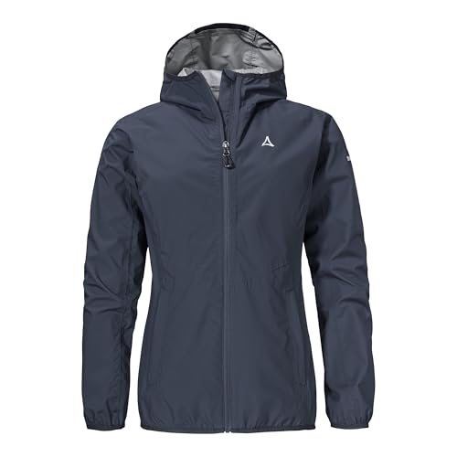 Schöffel Damen Jacket Style Migandi WMS, Allwetterjacke mit 2-Wege-Stretch, mit verstellbarer Kapuze, wasserdicht und atmungsaktiv, navy blazer, 34 von Schöffel