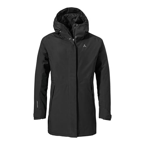 Schöffel Damen Parka Style Froda WMS, atmungsaktiver, wasserdichter Parka mit 2-Wege-Stretch, leichte Outdoorjacke mit verstellbarer Kapuze, black, 46 Schöffel Damen Parka Style Froda WMS, atmungsaktiver, wasserdichter Parka mit 2-Wege-Stretch, leichte Outdoorjacke mit verstellbarer Kapuze, black, 46 von Schöffel