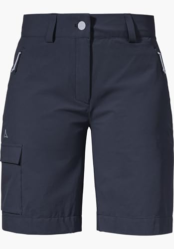 Schöffel Damen Shorts Kitzstein L, wasserabweisende Outdoor Hose mit elastischem Bund, kurze Wanderhose aus Stretch-Material mit zwei Außentaschen, navy blazer, 48 von Schöffel