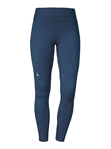 Schöffel Damen Tight Imada L, Wanderleggings mit integrierter Handytasche, Sportleggings mit elastischem Bund und 4-Wege-Stretch, dress blues, 42 von Schöffel