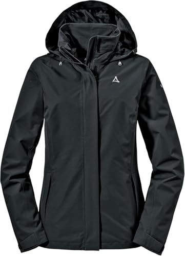 Schöffel Damen Jacket Gmund L, wind- und wasserdichte Regenjacke, atmungsaktive Outdoor Jacke, Wanderjacke mit verstaubarer Kapuze von Schöffel