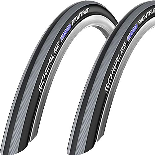 Schwalbe 2X Rightrun Plus Rollstuhl Draht 22x1,0" 25-489mm Grey Stripes +Flicken von Schwalbe