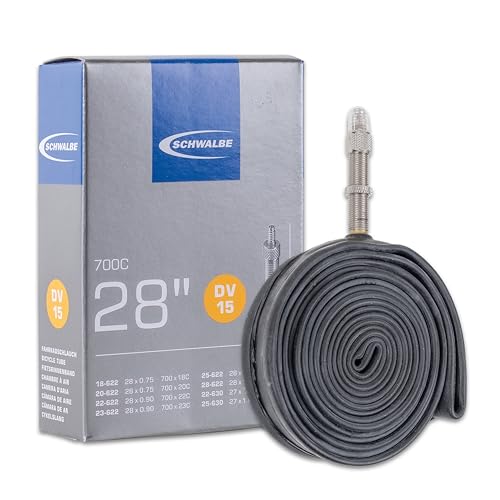 Schwalbe Fahrradschlauch DV15 18/28-622/630 EK 40 mm, 28 Zoll, 10427611V, Schwarz Schwalbe Fahrradschlauch DV15 18/28-622/630 EK 40 mm, 28 Zoll, 10427611V, Schwarz von Schwalbe