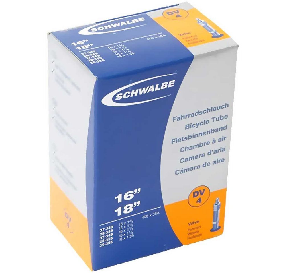 Schwalbe Fahrradschlauch SCHWALBE Schlauch Nr. 4 16 Zoll Blitzventil DV ca. 80g 10410311 402649 Schwalbe Fahrradschlauch SCHWALBE Schlauch Nr. 4 16 Zoll Blitzventil DV ca. 80g 10410311 402649 von Schwalbe