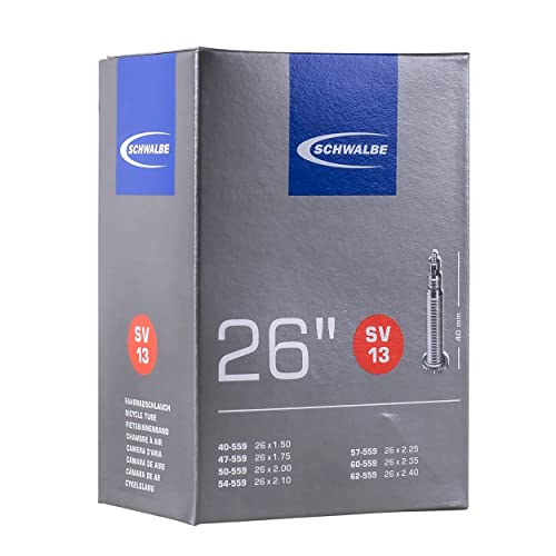 Schwalbe Fahrradschlauch SV13 40/62-559 EK 40 mm Schlauch, Schwarz, SV (40mm)/26'' Schwalbe Fahrradschlauch SV13 40/62-559 EK 40 mm Schlauch, Schwarz, SV (40mm)/26'' von Schwalbe