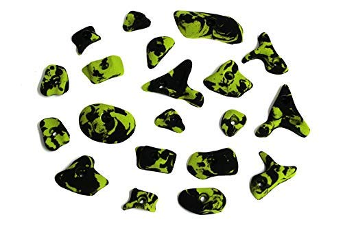 20 Klettergriffe grün-schwarz von Schwarz Klettersport