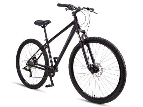 Schwinn Fleet Mountainbike für Erwachsene, 27,5"Reifen, 17" Alurahmen, Vorderradfederung, 9-Gang, Scheibenbremsen, mattes schwarz von Schwinn