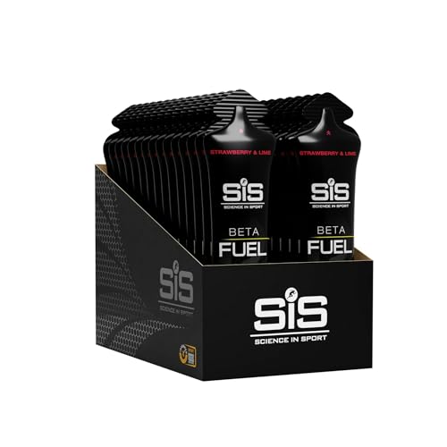 Science in Sport Beta Fuel Gel, 40g Carbs, Verhältnis Maltodextrin zu Fruktose 1 zu 0,8 verbessert Kohlenhydrataufnahme, reduziert Unwohlsein, Energiegel für Sportler, 30x60ml, Erdbeere & Limette von Science in Sport