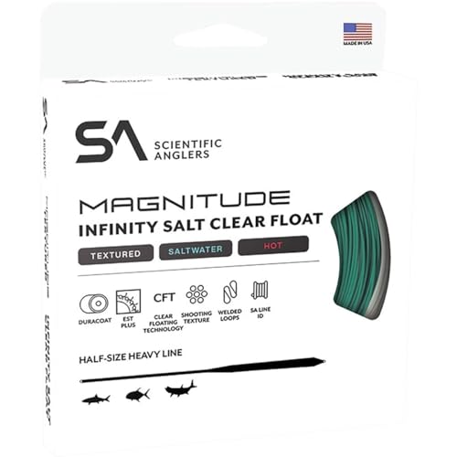 SA Magnitude Textured Infinity Salt 30,5 cm, transparente Schwimmerspitze, WF-10, Aqua/Transparent von Scientific Anglers