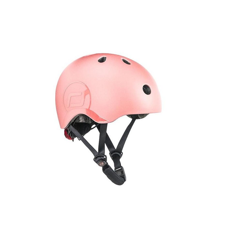 Scoot and Ride Kinderhelm S Peach, Schutzhelm mit LED Licht, Fahrradhelm, safety Helm, für Scooter Roller Fahrrad, peach von Scoot and Ride