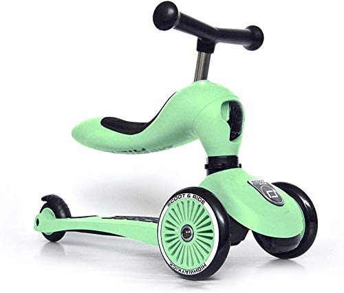 Scoot and Ride Unisex – Babys Highway Kick 1-Scoot & Ride 2-in-1 Kickboard mit Sitz (Kiwi) 1, 57.5 x 17.5 x 26.5 cm 3531 von Scoot & Ride