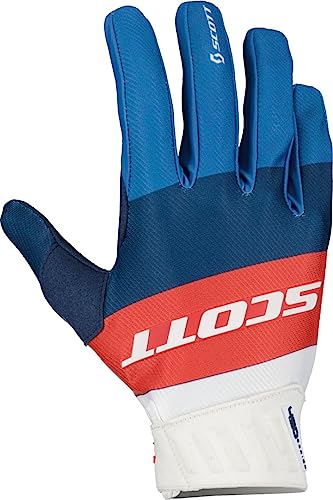 Scott 450 Angled MX Motocross/DH Fahrrad Handschuhe blau/rot 2023: Größe: M (9) von Scott