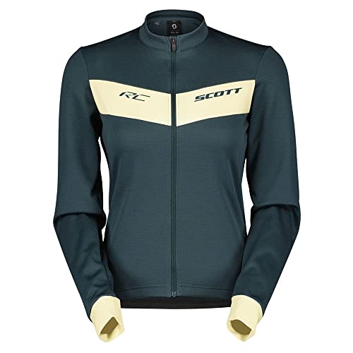 Scott RC Warm Damen Winter Fahrrad Trikot Petrol grün/gelb 2023: Größe: M (38/40) von Scott