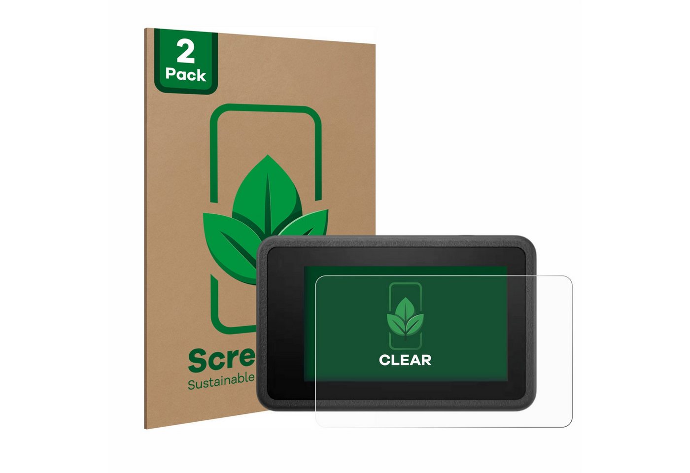 ScreenLeaf Displayschutzfolie Schutzfolie für DJI Osmo Action 4, 2 Stück, nachhaltiger Displayschutz Schutz Folie Klar Transparent von ScreenLeaf