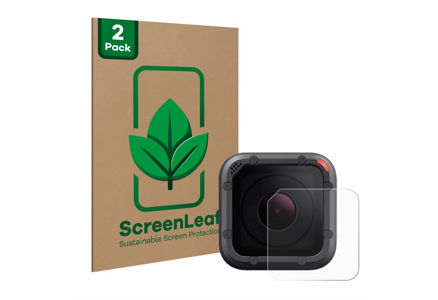 ScreenLeaf Displayschutzfolie Schutzfolie für GoPro Hero 5 Session Linse (Gehäuse), 2 Stück, nachhaltiger Displayschutz Schutz Folie Klar Transparent von ScreenLeaf