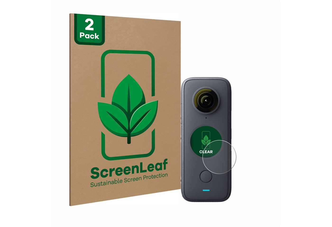 ScreenLeaf Displayschutzfolie Schutzfolie für Insta360 One X2, 2 Stück, nachhaltiger Displayschutz Schutz Folie Klar Transparent ScreenLeaf Displayschutzfolie Schutzfolie für Insta360 One X2, 2 Stück, nachhaltiger Displayschutz Schutz Folie Klar Transparent von ScreenLeaf